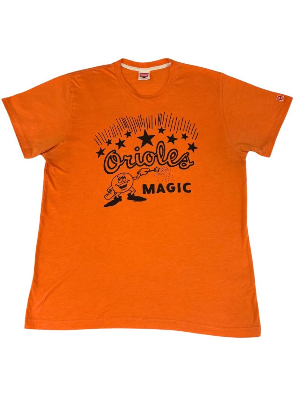 Homage Men's Baltimore Orioles "Magic" MLB Orange Short Sleeve Tee Size Large